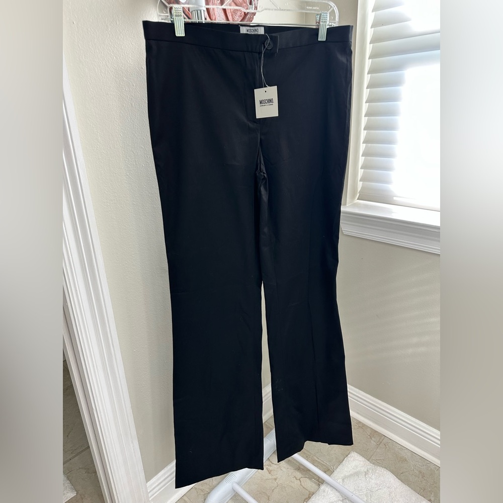 Moschino Black Straight Leg Pants, Classic, 12